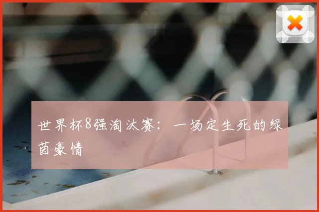 世界杯8强淘汰赛:一场定生死的绿茵豪情